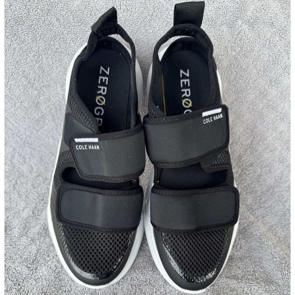 Cole Haan ZERØGRAND women's Black/White Hook & Loop Low Top Breathable Sneakers